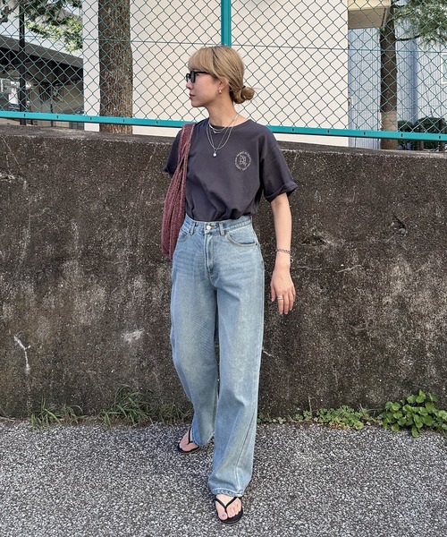 tシャツ ビジューエンブロイダリーオーバーサイズT レディース ビジューエンブロイダリーオーバーサイズT カットソー・Tシャツ