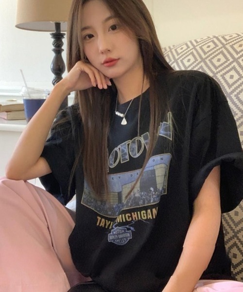 風景画プリントTシャツ（Tシャツ/カットソー）｜antiqua