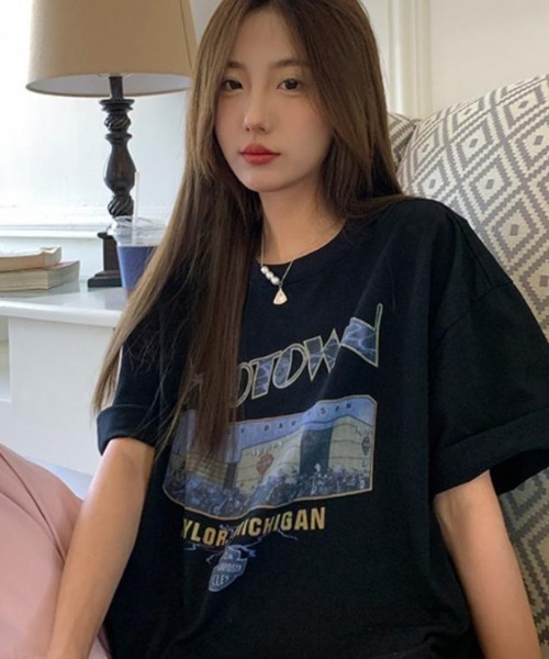 ALO けだるさプリントゆったり半袖Tシャツ 2点セット 楽天市場】Tシャツ 半袖 ゆったり カジュアル トップス ロン