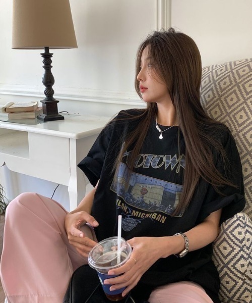 ALO けだるさプリントゆったり半袖Tシャツ 2点セット 楽天市場】Tシャツ 半袖 ゆったり カジュアル トップス ロン