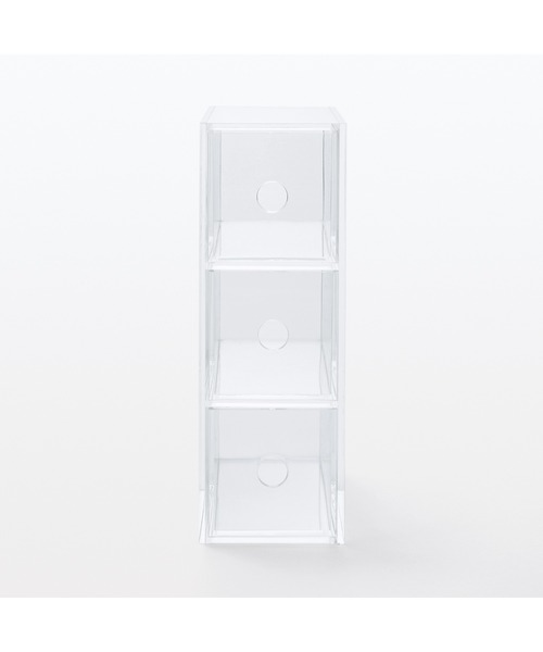 無印良品（MUJI） 収納 アクリル小物収納・3段 約幅8．7×奥行17