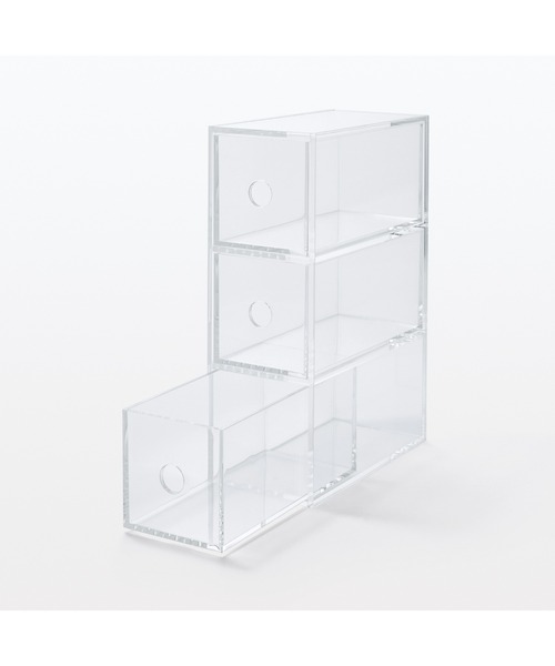 無印良品（MUJI） 収納 アクリル小物収納・3段 約幅8．7×奥行17