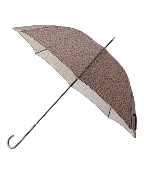 KofKRIZIAヒョウ柄シルバーブラウン雨傘大判長傘オーロラ猫科豹柄ゴールド骨 KofKRIZIAヒョウ柄シルバーブラウン雨傘大判長傘オーロラ猫科豹