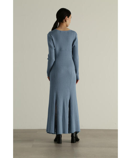 JILL STUART ワンピース レースドッキングニットワンピース