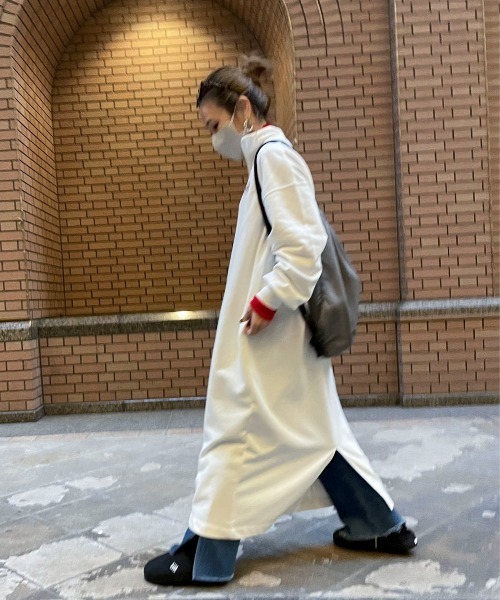 ワンピース 「XSサイズあり」ハーフジップロゴスウェット