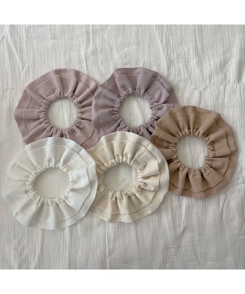 もくもく・まんまる刺繍スタイ 〘 ハニーピンク 〙 ♡アニマル刺しゅう