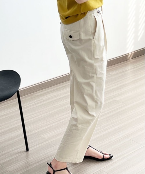BLAMINK タックテーパード パンツ スラックス チノパン コットン BLAMINK タックテーパード パンツ スラックス チノパン コットン
