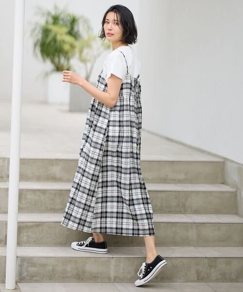 any FAM ワンピース 「手洗い可能」チェックシャーリング