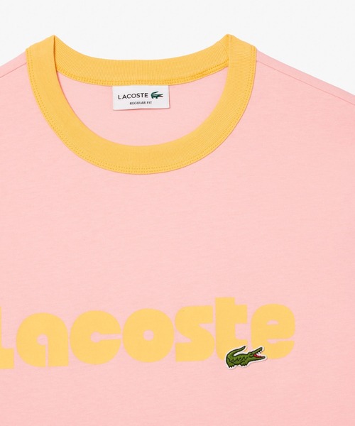 【LACOSTE】ネームプリントトリムTシャツ LACOSTE tシャツ ネームプリントトリムTシャツ メンズ
