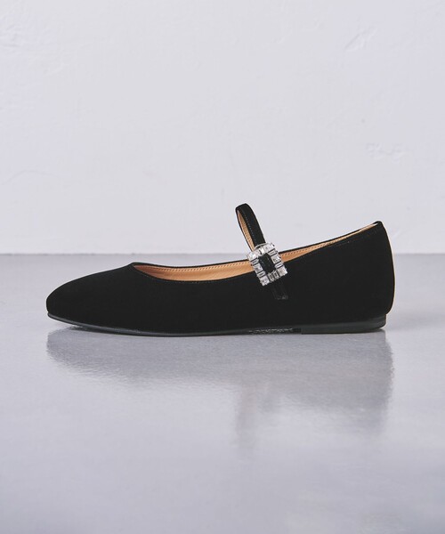 UNITED ARROWS バレエシューズ パンプス ベルベット ビジュー