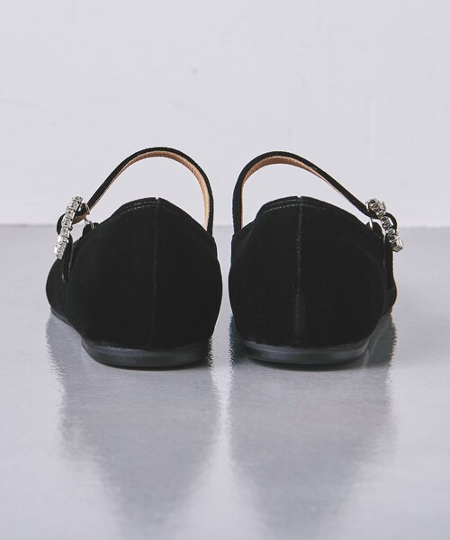 UNITED ARROWS バレエシューズ パンプス ベルベット ビジュー