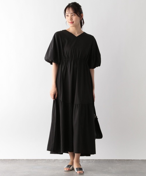 【Massimo dutti】フレンチスリーブワンピース GLOBAL WORK ワンピース MATINEE LINE/ティアードワンピース