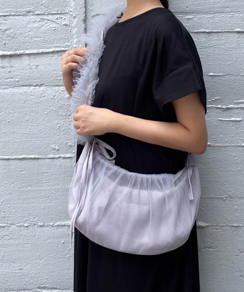 ♡ふりるりぼんショルダーバッグ♡ ショルダーバッグ バッグ リボンフリルフェイクレザー痛バッグ