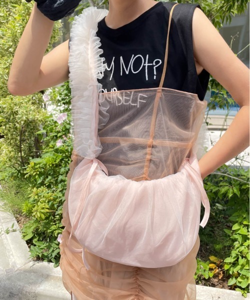 再入荷！ チュールショルダー付きヌビバッグ 楽天市場】ゼクシィミックス xexymix メッシュ ショルダーバッグ