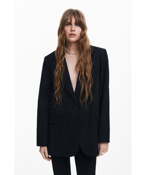 【新品未使用】Desigualデシグアル花柄　ブレザー　テーラードジャケット　M Desigual（デシグアル） セレモニースーツ スーツ 入園式 卒園式 卒業