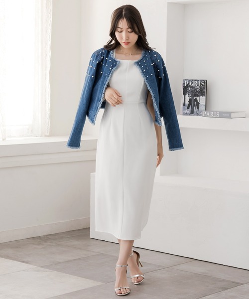 Julia Boutique ワンピース スクエアネックタイトワンピース