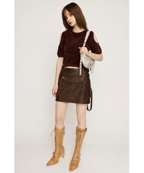 ニット セーター SHAGGY CUTOUT TOPS シャギー カットアウト トップス レディース SLY ニット セーター SHAGGY CUTOUT TOPS シャギー カットアウト