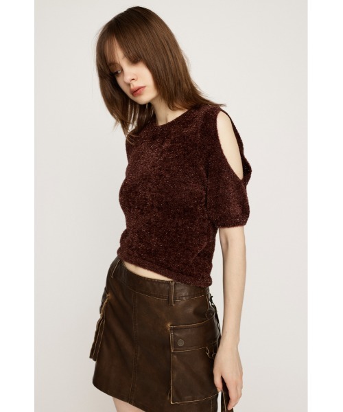 ニット セーター SHAGGY CUTOUT TOPS シャギー カットアウト トップス レディース SLY ニット セーター SHAGGY CUTOUT TOPS シャギー カットアウト