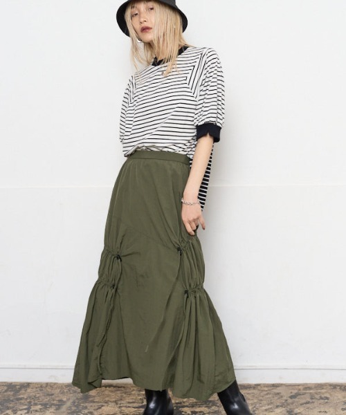 最後在庫処分!!!　Muel Chic セルジーギャザースカート Muel Chic スカート Selzy gather Skirt セルジーギャザー