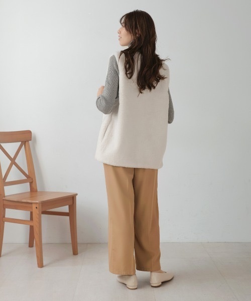 △80/2強撚Cギャバ ベントヘムパンツ（その他パンツ）｜yuni