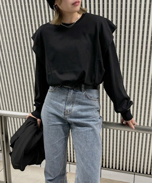 I-SOOK（アイスー） tシャツ 「ISOOK / アイスー」ラッフルショルダー