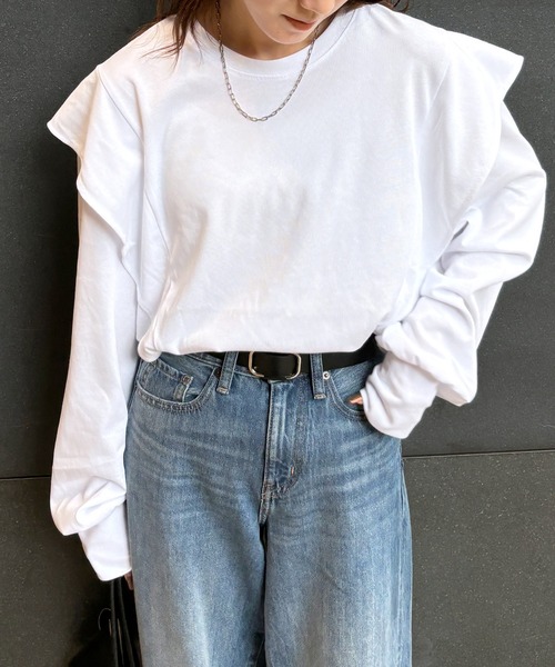 I-SOOK（アイスー） tシャツ 「ISOOK / アイスー」ラッフルショルダー