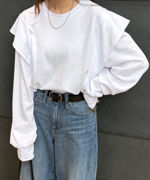 I-SOOK（アイスー） tシャツ 「ISOOK / アイスー」ラッフルショルダー