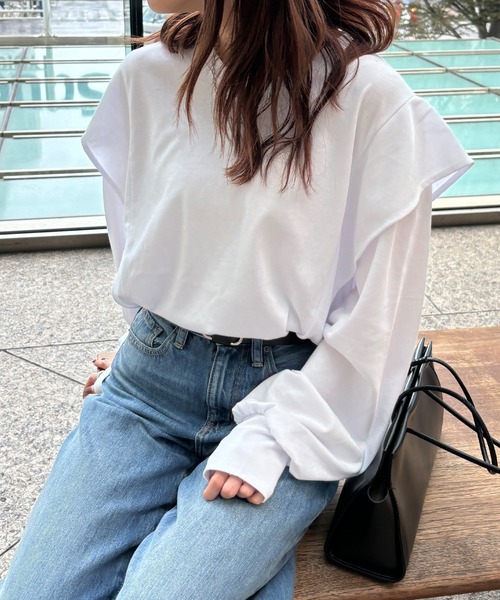 I-SOOK（アイスー） tシャツ 「ISOOK / アイスー」ラッフルショルダー
