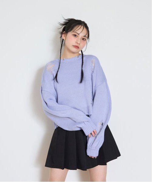 LOVETOXIC ニット セーター 「LTXC」ダメージニット キッズ 子供服