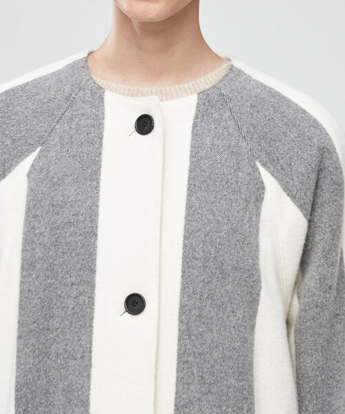 【良品✨】トゥモローランド デプレ ヘリンボーン ノーカラーコート 秋冬 TOMORROWLAND（トゥモローランド） 「DES PRES」ノーカラーコート FREE