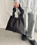 トートバッグ フリルショルダービジュートートバ...の詳細画像4