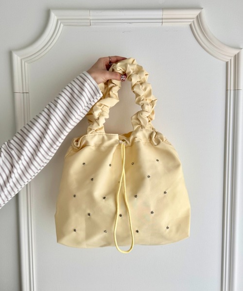 Loueme トートバッグ フリルショルダービジュートートバッグ