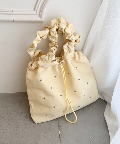 Loueme トートバッグ フリルショルダービジュートートバッグ