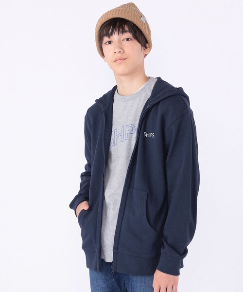 パーカー SHIPS KIDS:140〜160cm / ロゴ フード ジップ パーカ キッズ 子供服 男の子 女の子の画像