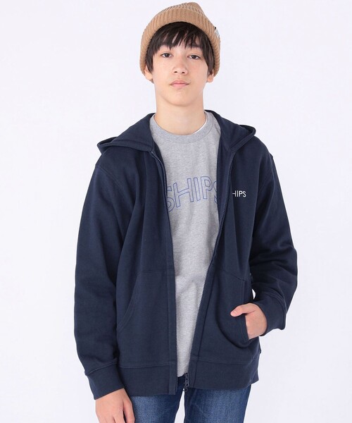 パーカー SHIPS KIDS:140〜160cm / ロゴ フード ジップ パーカ キッズ 子供服 男の子 女の子の画像