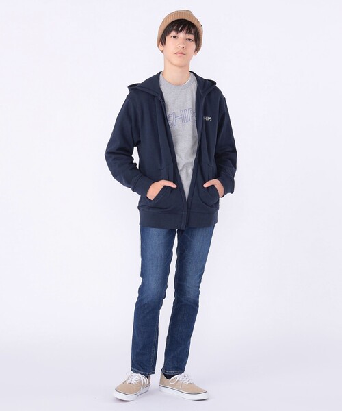 パーカー SHIPS KIDS:140〜160cm / ロゴ フード ジップ パーカ キッズ 子供服 男の子 女の子の画像