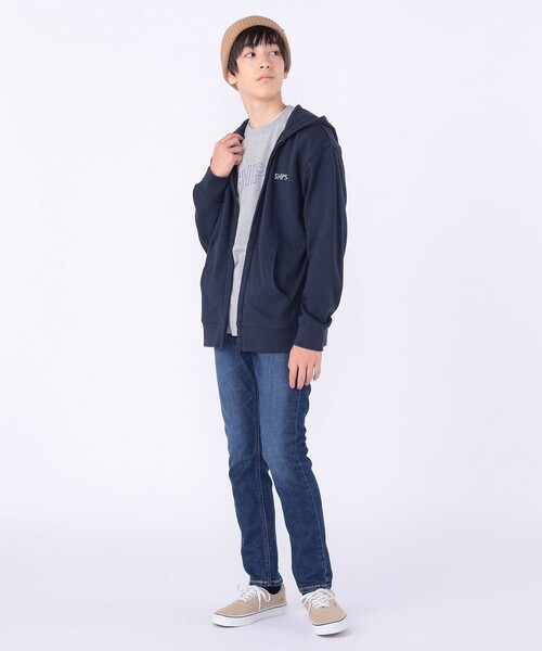 パーカー SHIPS KIDS:140〜160cm / ロゴ フード ジップ パーカ キッズ 子供服 男の子 女の子の画像
