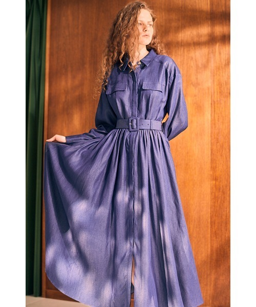 ワンピース Rosaria Shirt Long Dress シャンブレーデニムシャツドレス