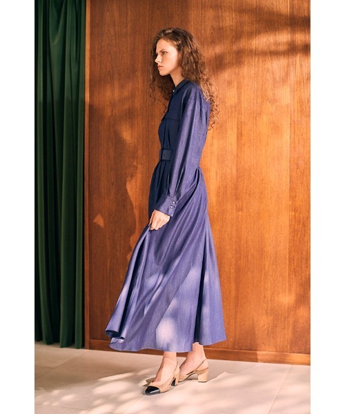 Estella.K ワンピース Rosaria Shirt Long Dress シャンブレーデニム