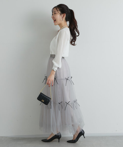 ニット セーター 「上品な透け感」シアービスチェ風切り替えニット レディース La boutique Bonbon ニット セーター 「上品な透け感」シアー