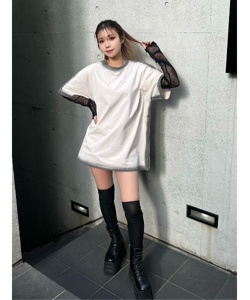 Darich tシャツ インナーレーススプレーTシャツ レディース