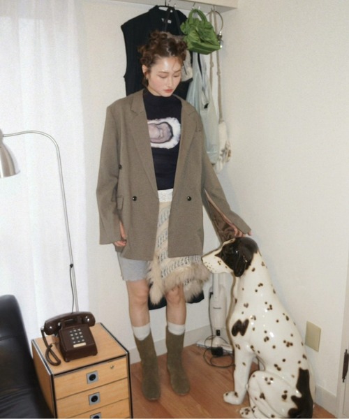 musubore（ムスボレ） tシャツ pleatsed print tops / プリーツ