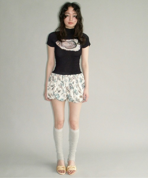 musubore（ムスボレ） tシャツ pleated print tops / プリーツプリント