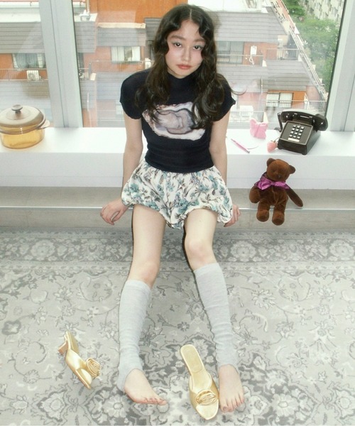 musubore（ムスボレ） tシャツ pleated print tops / プリーツプリント
