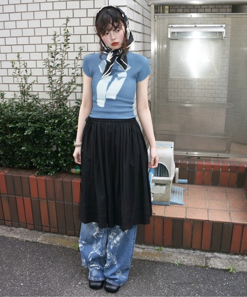 驚きの値段で musubore tシャツ プリーツプリント / tops print pleatsed トップス