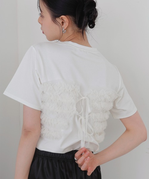 新品タグ付き】LIAN フリルビスチェドッキングT ホワイト LIAN｜フリル