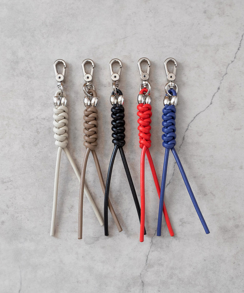 ✨️極美品✨️ベルルッティ コットン レザー キーチェーン ロープ チャーム SENTI キーホルダー センティ / LEATHER BRAID KEYCHAIN レザー