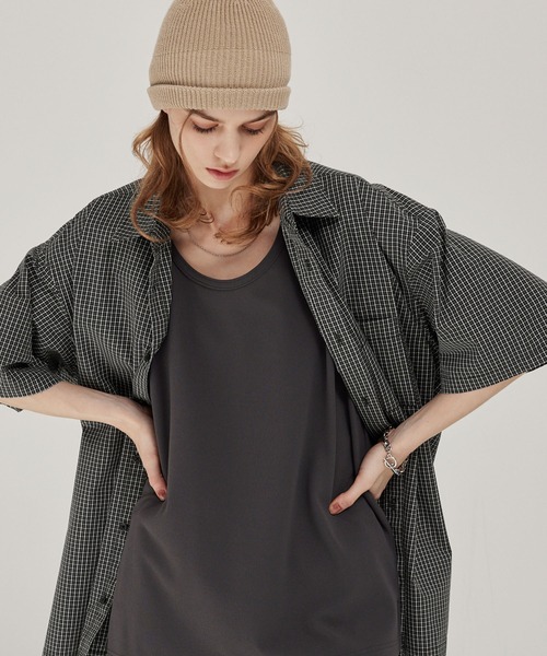 EMMA CLOTHES シャツ ヴィンテージライク レギュラーカラーミニ