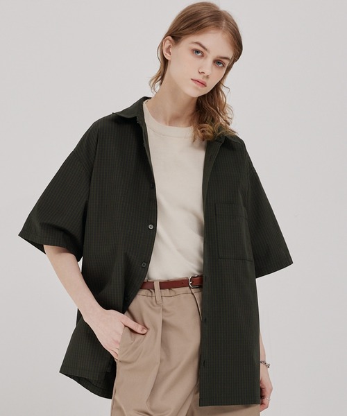 EMMA CLOTHES シャツ ヴィンテージライク レギュラーカラーミニ