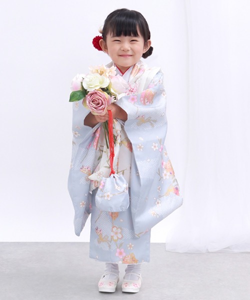 KYOETSU 七五三 3歳 女の子 着物 4点+靴と髪飾りセット KYOETSU 七五三